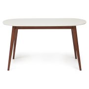 Стол обеденный MAX (Макс) основание бук, столешница мдф, 140 х 80 х 75см, Белый + Коричневый