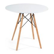 Стол CINDY NEXT (mod. 70-80 MDF) металл/мдф/бук, белый/натуральный, D70х75см