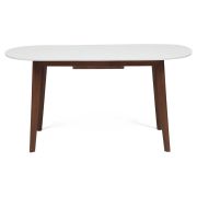 Стол обеденный раскладной BOSCO (Боско) основание бук, столешница мдф, 120+30*80см, Белый + Коричневый