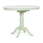 Стол раскладной Solerno (ME-T4EX) дерево гевея/мдф, 70х100+29х75см, ivory white (слоновая кость) / фисташковый