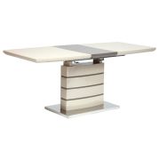 Стол WOLF ( mod. 8053-2 ) мдф high gloss, закаленное стекло, 120/160x80x76см, слоновая кость/латте