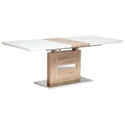 Стол FOSTER ( mod. 8070 ) high glossy, закаленное стекло, 160/200x90х75см, дерево/белый