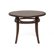 Стол THONET (mod.T9032-100) дерево береза/стекло, диаметр 100 см, высота 76 см, Темный Орех