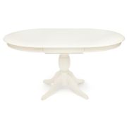 Стол обеденный LEONARDO (Леонардо) дерево гевея/мдф, Dia 107 + 46 x 76 cm, pure white (402)