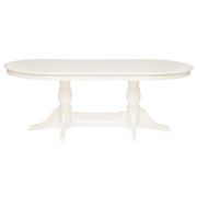 Стол обеденный LORENZO (Лоренцо) дерево гевея/мдф, 160+46x107x76 cm, pure white (402)