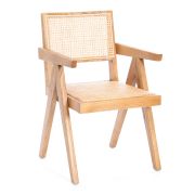 Кресло LOKI дерево вяз/ротанг, Груша (№3), 50х50х84 см