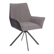 Кресло Murano/Мурано опора 360, велюр/букле (HYP)/Экокожа, бежевый/коричневый