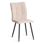 Стул обеденный Bari (2 шт. в упаковке) LT, велюр, бежевый/черный, 7, 41х55х89 см