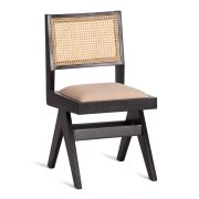 Стул Secret de Maison BLACK LABEL (mod. SL-1111) дерево манго/ткань/тростник, 44х53х86 см, черный/натуральный
