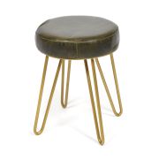 Стул Secret De Maison FIX ( mod. 4355-G) металл/кожа буйвола, 33x33x44, античный зеленый