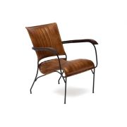 Кресло Secret De Maison PAGANEL ( mod. 2106 ) металл/кожа буйвола, 65х62х75см, Античный светлый