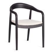 Стул BALDUR дерево вяз/ткань лен, черный/бежевый лен, 49х52х76,5 см