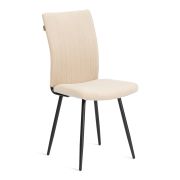 Стул обеденный Monte Carlo ткань велюр, молочный/черный, (Porsche 2), 49х51х93 см