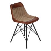 Стул Secret De Maison GETS ( mod. M-14529 ) металл/кожа буйвола/ткань хлопок, 78х45х51см, коричневый, ткань: винтаж