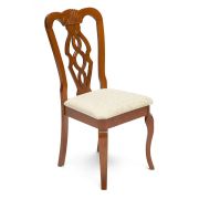 Стул - Афродита/ Aphrodite дерево гевея, 46х54х99см, Espresso (дуб в красноту), ткань кремовая с рисунком (3321)