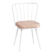 Стул YANIS (mod. 983) металл/ткань, 42.5 х 50.5 х 82.5 см, бело-коричневая клетка