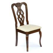 Стул - Афродита/ Aphrodite дерево гевея, 46х54х99см, Cappuchino , ткань кремовая с рисунком (3321)