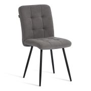 Стул обеденный Medeo флок , серый/черный, 29, 47х56х89