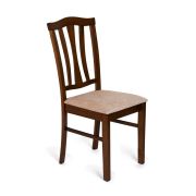 CT 8162 Стул с мягким сиденьем / Упакованный дерево гевея, 52х42х94см, Тёмный Дуб, ткань бежевая