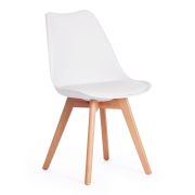 Стул TULIP (mod. 73) дерево/пластик/ПУ, 48.5*52.5*83cм, белый