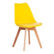 Стул TULIP (mod. 73) дерево/пластик/ПУ, 48.5*52.5*83cм, желтый