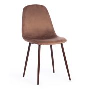 Стул BREEZE (mod. 4724) / 2 шт. в упаковке вельвет/металл, 44 х 53 х 87 см, Brown (коричневый) HLR11 / орех