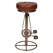 Стул барный Secret De Maison BIKE ( mod. 14524 ) металл/кожа буйвола, D38х82см, коричневый