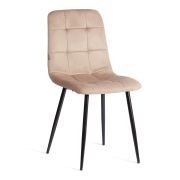 Стул CHILLY (mod. JSC-220) / 1 шт. в упаковке Велюр/металл , 44,5х52,5х88 см, Beige (бежевый) HLR8 / черный