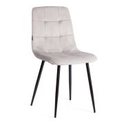 Стул CHILLY (mod. JSC-220) / 1 шт. в упаковке Велюр/металл , 44,5х52,5х88 см, Light grey (светло-серый) HLR14 / черный