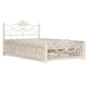 Кровать CANZONA дерево гевея/металл, 140*200 см (Double bed), Белый (butter white)