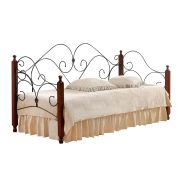 Кровать SONATA дерево гевея/металл, 90*200 см (Day bed), красный дуб/черный