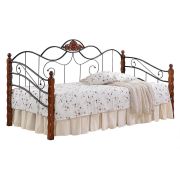 Кровать CANZONA дерево гевея/металл, 90*200 см (Day bed), красный дуб/черный