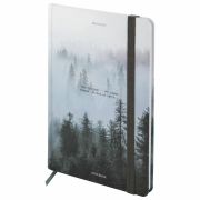 Блокнот с резинкой в клетку 96 л., А5 145х203 мм, твердая обложка, BRAUBERG, «Туман», 116315