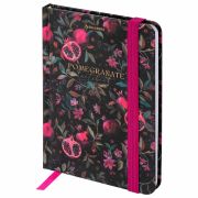 Блокнот с резинкой в клетку 96 л., МАЛЫЙ ФОРМАТ А6, 109х148 мм, твердая обложка, BRAUBERG, «Гранаты», 116331