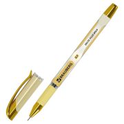 Ручка шариковая масляная с грипом BRAUBERG «Delta Plus Gold», СИНЯЯ, пишущий узел 0,7 мм, линия письма 0,35 мм,144256