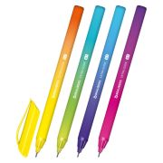 Ручка шариковая масляная BRAUBERG «Extra Glide DZ», СИНЯЯ, трехгранная, корпус ассорти, игольчатый наконечник 0,7 мм, линия 0,5 мм, 144263