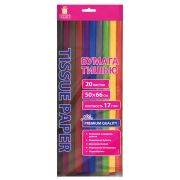 Цветная бумага ТИШЬЮ 17 г/м2, 50х66 см, 20 листов, 10 цветов, интенсив ассорти, ЗОЛОТАЯ СКАЗКА, 116494