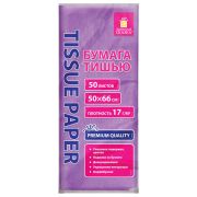 Цветная бумага ТИШЬЮ 17 г/м2, 50х66 см, 50 листов, сиреневый цвет, ЗОЛОТАЯ СКАЗКА, 116488