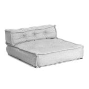 Модуль мягкий прямой Miracle велюр/букле, VT shape silver, 82x81x24 см