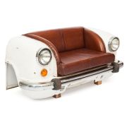 Диван Secret De Maison AMBASADOR II ( mod. M-9070 ) кожа буйвола / металл, 78 х167х72см, Белый + Коричневый