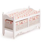 Обувница с 2-я корзинами Secret De Maison RIMI ( mod.TT-BH003 ) МДФ+Павловния, 80*33*47, Белый (White)