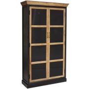 Шкаф книжный Secret de Maison BLACK LABEL (mod. DA-2289) дерево акация, манго, мдф, 120х45х210 см, черный/натуральный