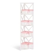 Угловая этажерка Secret De Maison ANGULAIRE 4 ( mod. PE-05 ) дерево павловния, мдф, 34x34x158см, white (белый), ткань - красная клетка