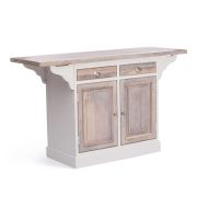 Кухонный остров Secret De Maison RIVIERA ( mod.2328N ) дерево манго, 160(100+30+30)х55х95 см, Antique white/white wash