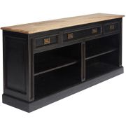 Тумба с 3-мя ящиками Secret de Maison BLACK LABEL (mod. WA-0022) дерево акация, манго, мдф, 166x40x75 см, черный/натуральный