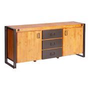 Комод Secret De Maison CITY ( mod. CTY D01ABOIS2-180 ) металл/дерево акация, 180х45х80см, коричневый дым (smoke brown B034)