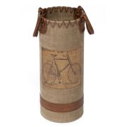 Подставка для зонтов Secret De Maison BICYCLE ( mod. M-12650 ) металл/кожа буйвола/ткань, 26*26*60, коричневый, ткань: винтаж