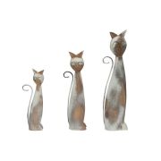 Декор Secret De Maison CATS набор из 3 штук ( mod. M-11464 ) дерево манго, A-12*8*52,B-9*8*42, C-7*6*32, натуральный/white wash