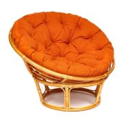 Кресло PAPASAN/ПАПАСАН 23/01 W /с подушкой/ диаметр подушки 122 см, 115х101х104 см, Honey (мед), ткань Оранжевый, С 23