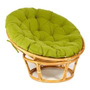 Кресло PAPASAN/ПАПАСАН 23/01 W /с подушкой/ диаметр подушки 125 см, 115х101х104 см, Honey (мед), флок Олива, 23